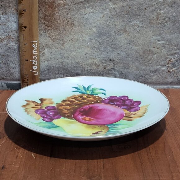 Vintage Decorative Plate Hand Painted Fruit Design - Picture 9 of 10